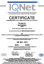 ISO 9001 2015 IQNet Certifcate