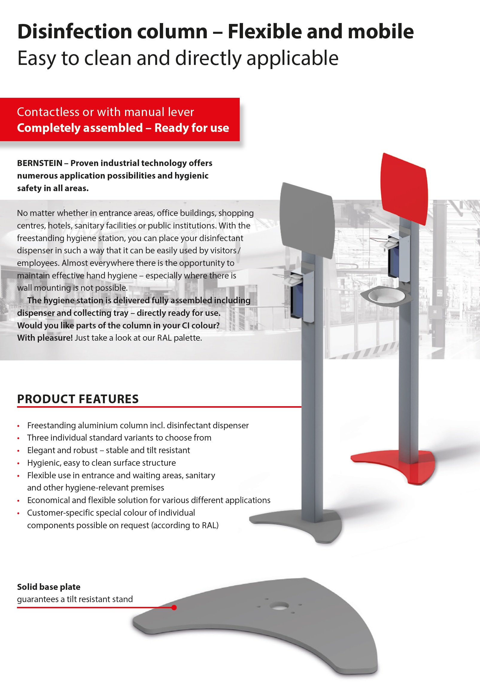 NEW - BERNSTEIN - Hygiene Station (Disinfection Column)